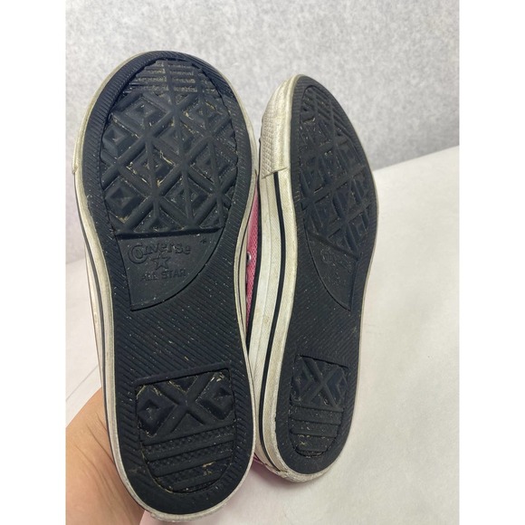 Converse All-star size 3 Barbie Pink Sparkle Youth A01478C Glitter Sneaker Shoe - Picture 6 of 7